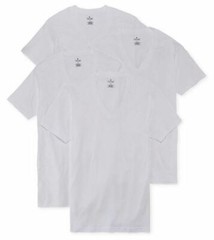 Stafford 4-Pack Men’s 100% Cotton Ultra Soft V-Neck T-Shirts White
