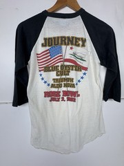 Vintage 80s Journey 1982 Concert Tour T-Shirt Rose Bowl Blue Oyster Cult Raglan