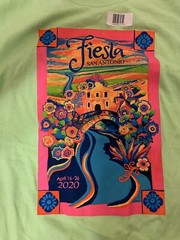 Fiesta San Antonio Texas Annual Festival Large T Shirt 2020 Neon Green New