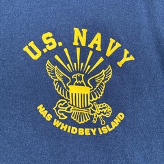 Vintage US Navy Soffe Shirt Men Medium Blue NAS Whidbey Island 90s