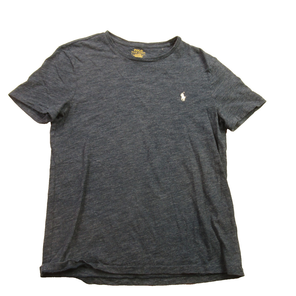 Polo Ralph Lauren Shirt Mens Medium Short Sleeve Crew Neck Custom Slim Fit Blue