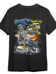 Ed Roth Scoop ‘Em Up Men’s Graphic T-Shirt – Retro Monster Car & Alien Design wi