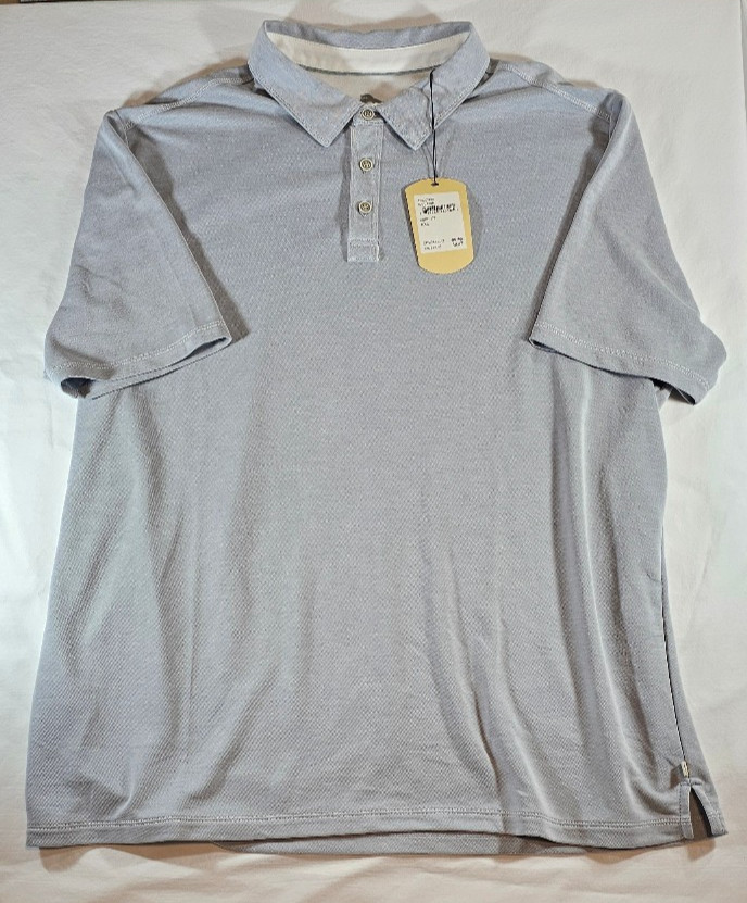 NEW TOMMY BAHAMA SHORELINE SURF POLO SHIRT GRAY KNIT MENS SIZE XXL L/XL TENCEL