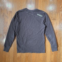 Y2K Volcom Mens Medium Thermal Waffle Knit Shirt Brown Asymmetric Skater Grunge