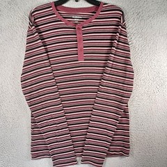 Carbon Mens Multicolor Striped Long-Sleeve Shirt Size Large 1/4 Button Stretch