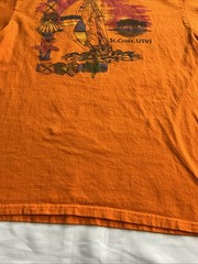 St. Croix T-Shirt VTG Fits Adult SZ Large Orange Sailboat Ocean Cotton Tee