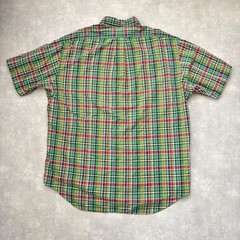 Ralph Lauren Blake Madras Check Short Sleeve Shirt XL Red Pony Made in India Fo