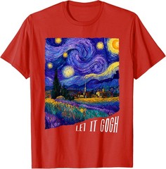 Let it Gogh Funny Vincent Van Gogh Starry Night Design T-Shirt