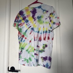 Hanes -Red Yellow Blue Tie Dye -Hippie T-Shirt -Hand Dyed Size S – Never Worn