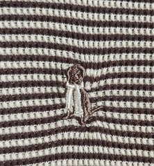 Cremieux Men’s XL Waffle Knit Thermal Shirt Brown Stripe Dog Logo NEW NWT