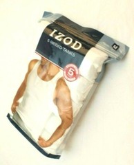NWT IZOD Size M 38-40 5-Pack White 100% Cotton Classic Fit Men’s Ribbed Tanks