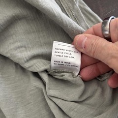 Pact Organic Cotton Henley T Shirt Womens Size L Green Gray Sustainable