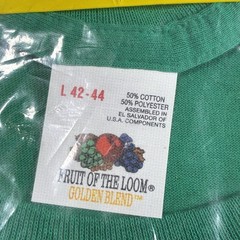 Vintage Fruit Of The Loom NOS 50/50 Blend Pocket T Shirt Green Men’s Large 42-44