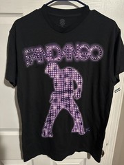 FANDANGO WWE T-SHIRT Black&Purple/Pink Disco Neon-Light Wrestler Big Logo MEN M