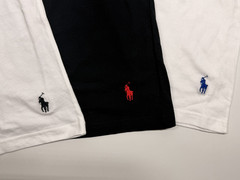 Polo Ralph Lauren Slim Fit T Shirt – Medium – Crew Neck – 3 Shirts – White/Black