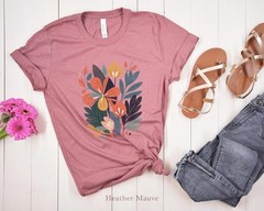 Art Deco Floral T Shirt Botanical Flower Shirt Matisse Style