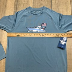 Life is Good Yacht Shirt Mens Size M Blue Long Sleeve Tee Boat Performance UPF50