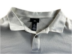 H&M Regular Fit Ribbed Ivory Polo Shirt Size Large