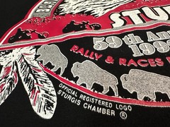 Vintage 1990s 1999 Sturgis Motorcycle Rally Black Hills Graphic T-Shirt, L NEW