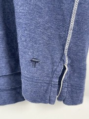 Left Coast Tee Short Sleeve V Neck Mens Large Blue 100% Cotton