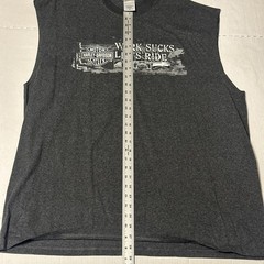 VTG Harley Davidson Cycles Mens Sleeveless T Shirt Work Sucks Let’s Ride 2XL