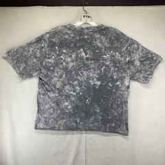 AC/DC Summer Crop Top Highway To Hell Tie Die Gray Shirt Medium Rock N Roll Tour