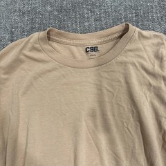 NWT CSG Mens 2XL Beige Crew Neck Cotton T-Shirt