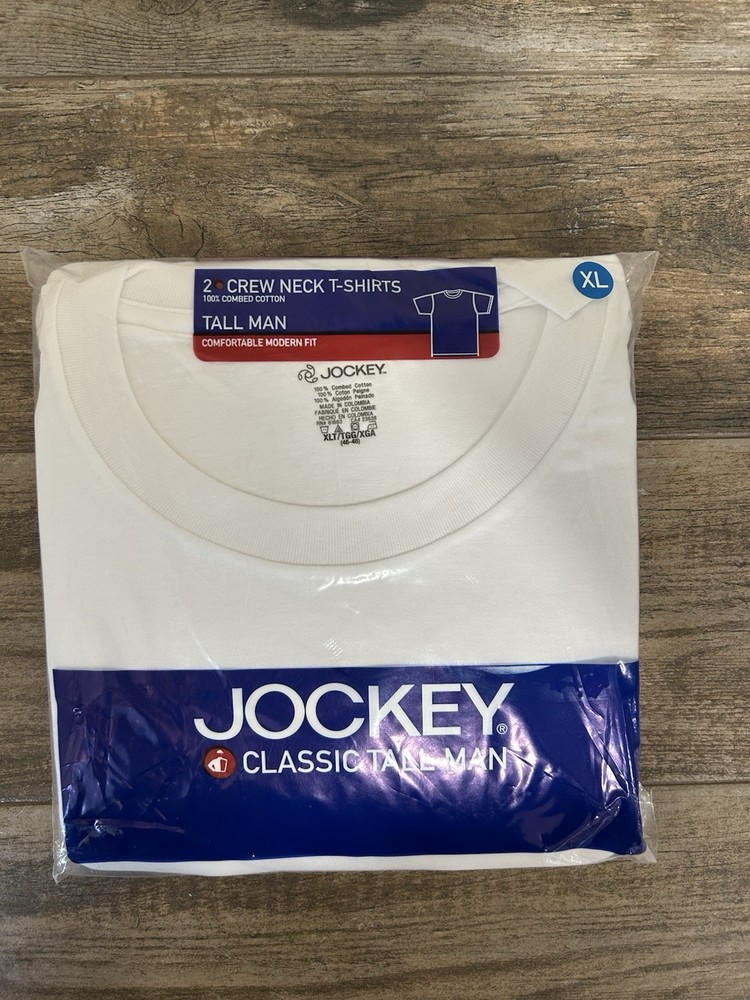 2005 Jockey Classic Tall Man Crew Neck T-Shirts 2-Pack XL Comfortable Modern Fit