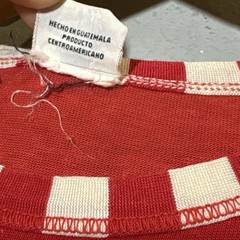 True Vintage 50s/60s Cotton Motorcycle flock Sportex Red / Striped Lido Rare Tee