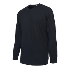 Cotton T- Shirt Crew Neck Long Sleeves Men’s Shirts Ribbed Cuff and Neck Solid