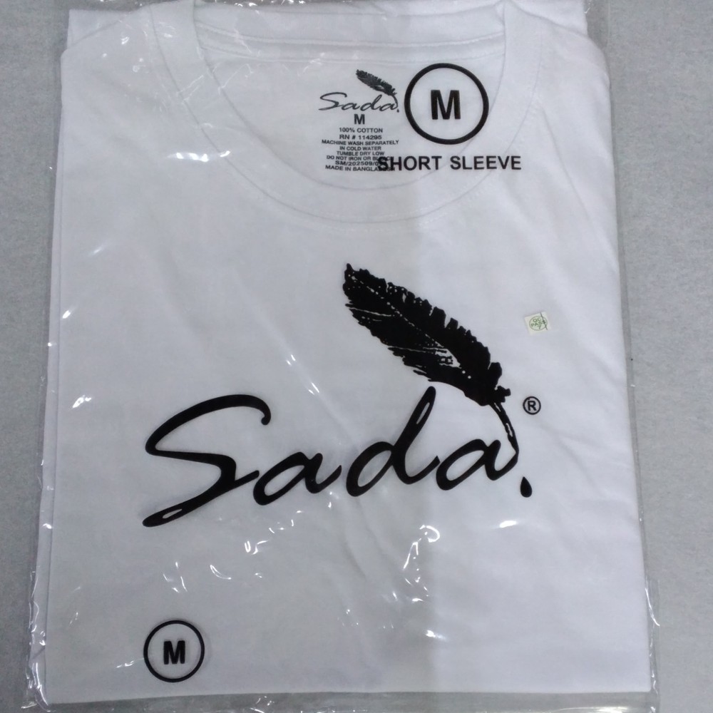 Sada Men’s White M Cotton Knit Crew Neck Short Sleeve T-Shirt