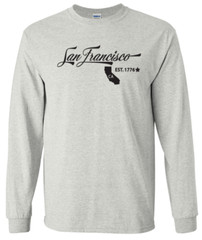 San Francisco California T-Shirt Long Sleeve Graphic Tee Unisex Apparel Custom