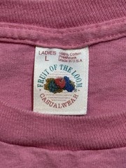 Vtg Retro Fruit Of The Loom Blank Pink T-Shirt Single Stitch USA L Cotton As Is