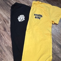 Wheel Bite Unisex Skateboarding Shirt Black And Yellow Men’s Size Small 2 Pack