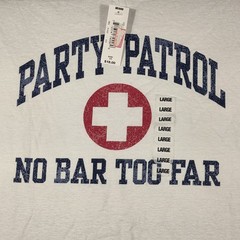Vintage Party Patrol No Bar Too Far T-Shirt NOS Mens Large White Tennessee River