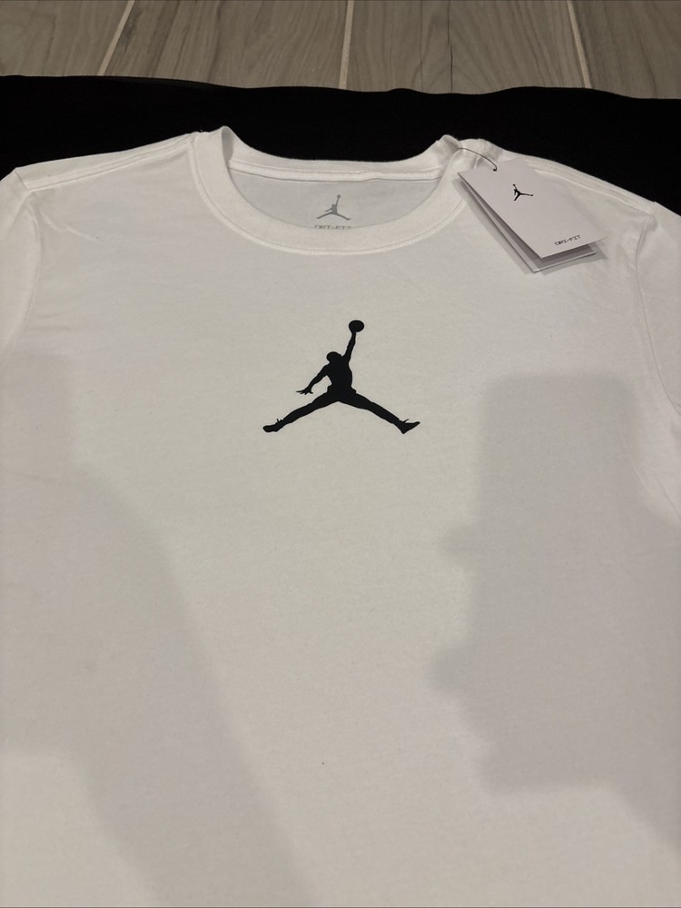 Nike Air Jordan Small Jumpman Dri-FIT T-Shirt White CW5190-102 NWT