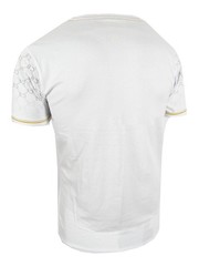 Men T-Shirt Bucheli Italian Horse Sport Logo Stripe Gold Lion Slim Fit Crew Neck