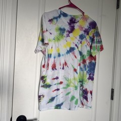 Hanes -Red Yellow Blue Tie Dye -Hippie T-Shirt -Hand Dyed Size S – Never Worn