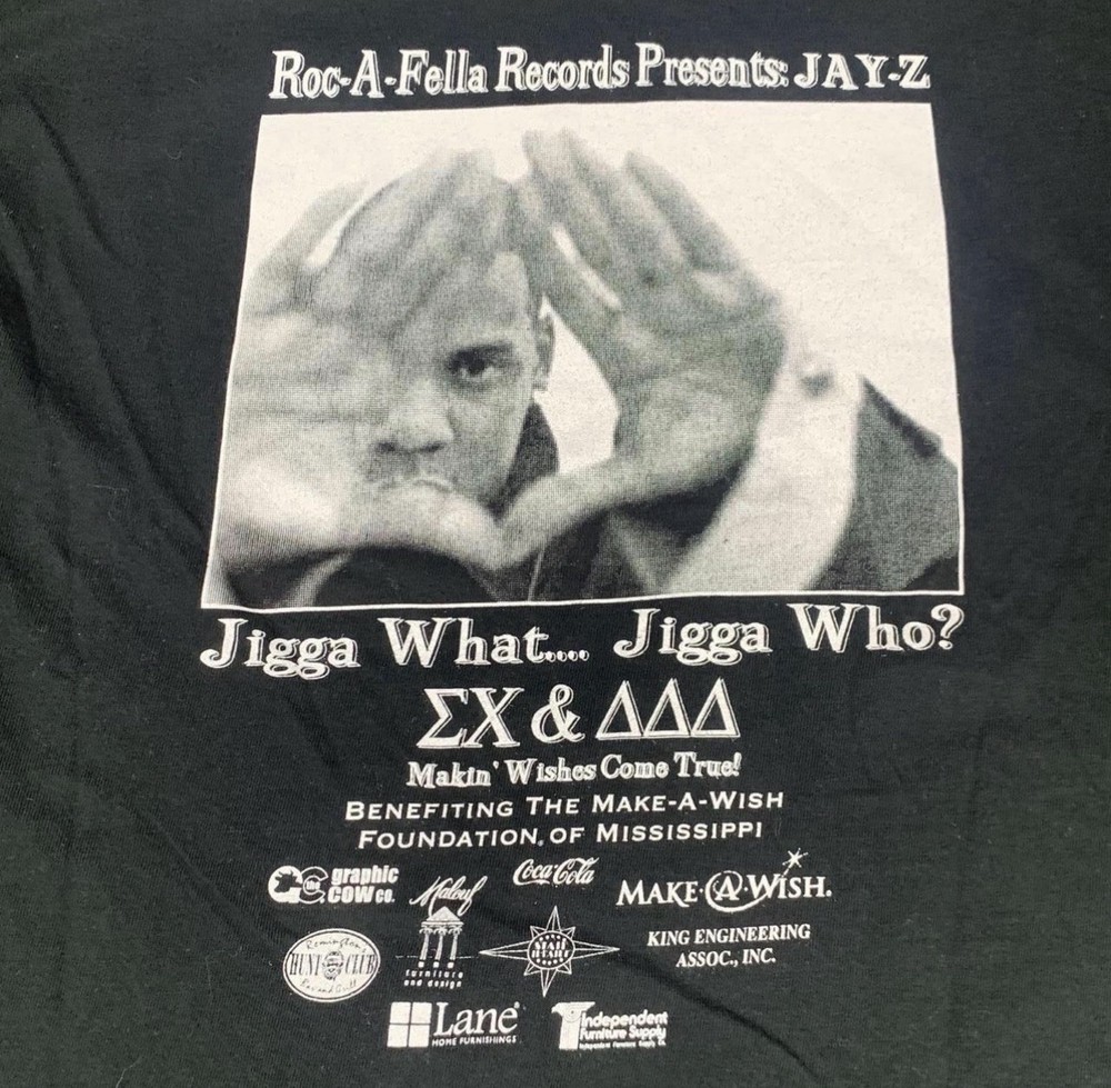Jay-Z Jigga What Jigga Who Promo T Shirt Small Roc-A-Fella Sigma Chi Derby Days