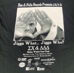 Jay-Z Jigga What Jigga Who Promo T Shirt Small Roc-A-Fella Sigma Chi Derby Days