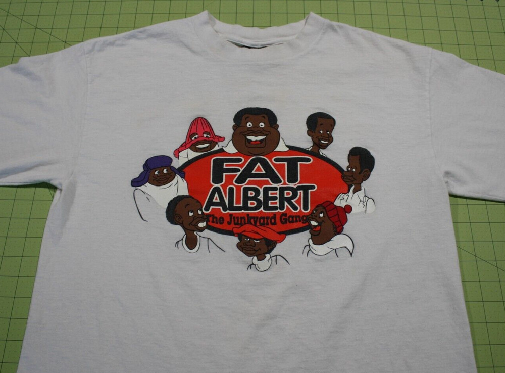 Vintage Junkyard Gang Fat Albert Shirt Size LG Front/Back Print Scene Not Herd