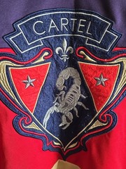 Hudson Outerwear Cartel Scorpion Jersey Mens M Purple Red y2k V-Neck