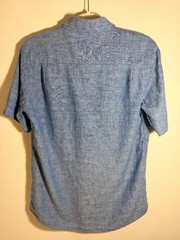 Weatherproof Vintage Linen Blue Short Sleeve Button Up Shirt Size S