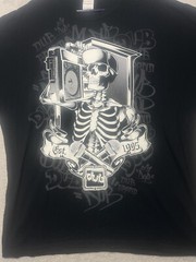VTG 90s Dub Streetwear Mens XXL Skull Music Hip Hop Rock Skeleton Boombox Shirt
