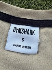 MODERN Y2K 2000s ATHLETIC SPORTY ELASTIC BREATHABLE MATERIAL GYMSHARK TAN TEE