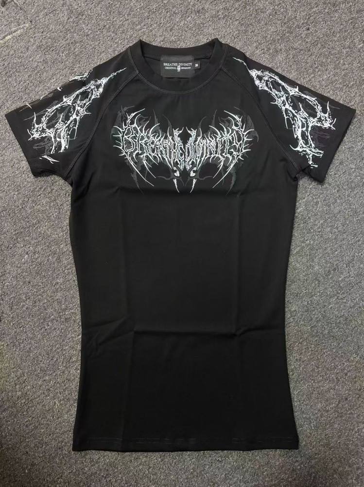 Breathedivinity High Elasticity Fitness Training Compression Short Sleeve Shirt