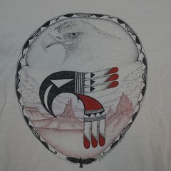 Vintage Eagle Thunderbird Shirt Mens XL White Morning Star Graphics 80s