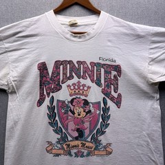 Vtg Disney Minnie Mouse Florida Graphic Mens L T Shirt Paisley Floral Dance 80s