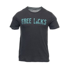 Converse Mens Crew Neck T-Shirt Dark Gray Cotton Graphic Free Licks Streetwear