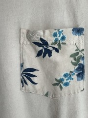 HOLLISTER Men’s T Shirt S Pink Hawaiian Flower Pocket 100% Cotton Floral Beach